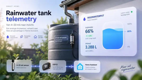 Slimme sensor voor een regenwatertank